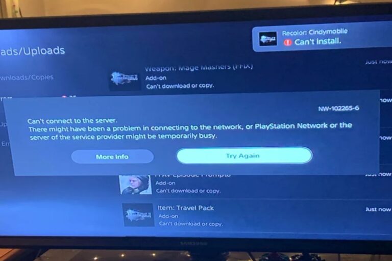 Understanding & Fixing PS5 Error Code (NW-102265-6)